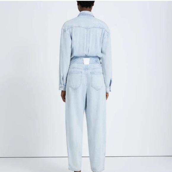 7 for All Mankind Denim Lustre Balloon Sleeve Jumpsuit in Isadora.....Size XS